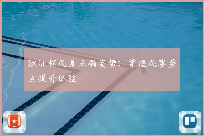 欧洲杯观看正确姿势：掌握观赛要点提升体验