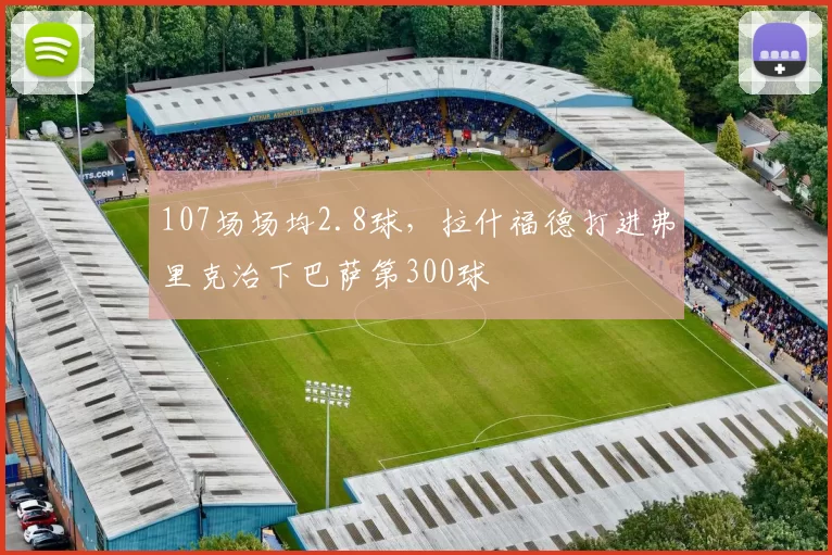 107场场均2.8球，拉什福德打进弗里克治下巴萨第300球